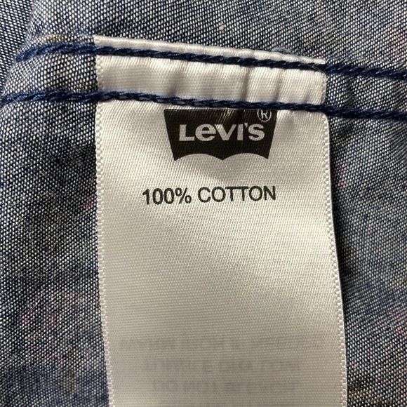 Levi's Sleeveless  navy with flowers Tie Blouse, Size L, cotton - Picture 9 of 9